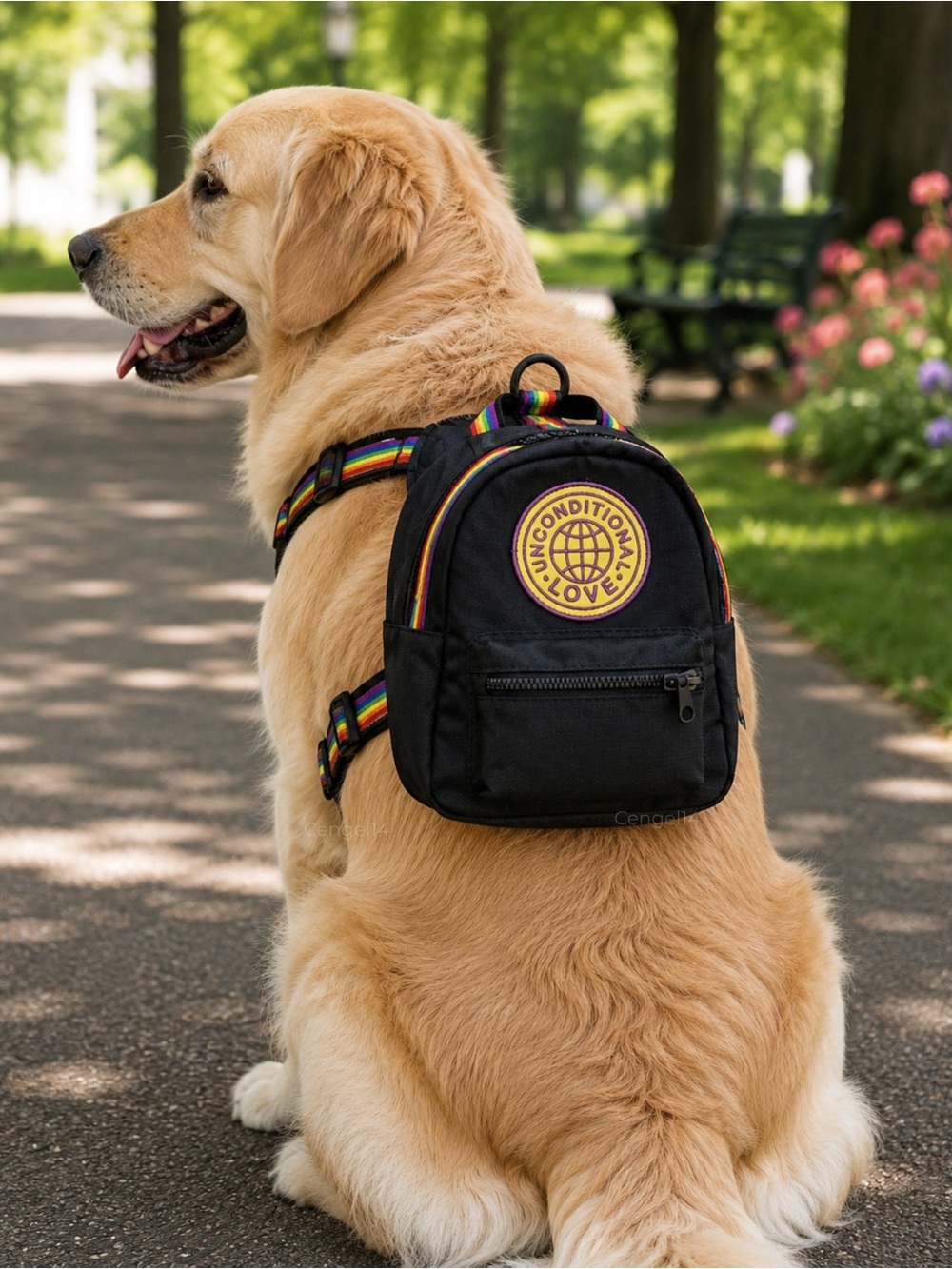 Boots & Barkley Dog Backpack Harness L XL Rainbow Pride NWT